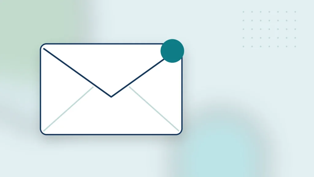 Illustration: an envelope with a small notification dot